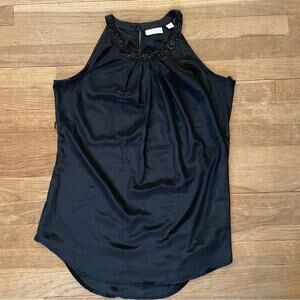 New York & Company black blouse shirt top sequins size small S b22